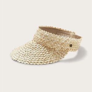 Woven Straw Visor Hat - Cream